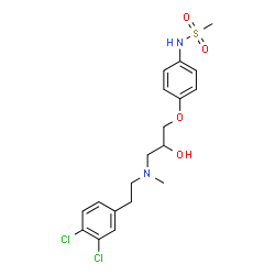 ChemSpider 2D Image | 1-(4-methanesulfonamidophenoxy)-3-(N-methyl-3,4-dichlorophenylethylamino)-2-propanol | C19H24Cl2N2O4S