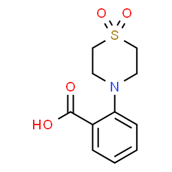 ChemSpider 2D Image | 2-(1,1-Dioxido-4-thiomorpholinyl)benzoic acid | C11H13NO4S