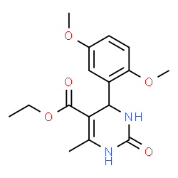 ChemSpider 2D Image | Ethyl 4-(2,5-dimethoxyphenyl)-6-methyl-2-oxo-1,2,3,4-tetrahydro-5-pyrimidinecarboxylate | C16H20N2O5