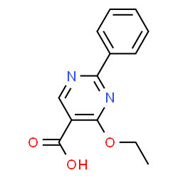 ChemSpider 2D Image | 4-Ethoxy-2-phenyl-5-pyrimidinecarboxylic acid | C13H12N2O3