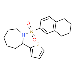 ChemSpider 2D Image | 1-(5,6,7,8-Tetrahydro-2-naphthalenylsulfonyl)-2-(2-thienyl)azepane | C20H25NO2S2