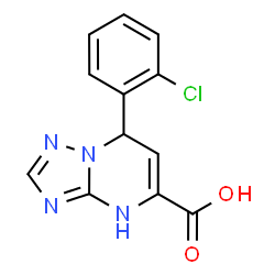 ChemSpider 2D Image | 7-(2-Chlorophenyl)-1,7-dihydro[1,2,4]triazolo[1,5-a]pyrimidine-5-carboxylic acid | C12H9ClN4O2
