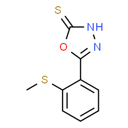 ChemSpider 2D Image | 5-[2-(Methylsulfanyl)phenyl]-1,3,4-oxadiazole-2(3H)-thione | C9H8N2OS2