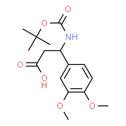 ChemSpider 2D Image | 3-tert-Butoxycarbonylamino-3-(3,4-dimethoxy-phenyl)-propionic acid | C16H23NO6