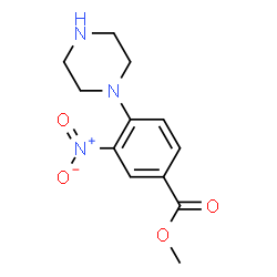 ChemSpider 2D Image | Methyl 3-nitro-4-(1-piperazinyl)benzoate | C12H15N3O4