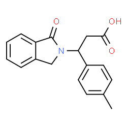 ChemSpider 2D Image | 3-(1-oxoisoindolin-2-yl)-3-(p-tolyl)propanoic acid | C18H17NO3
