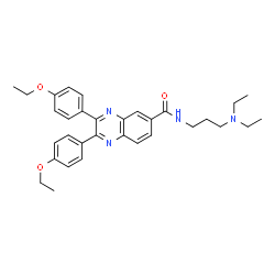 ChemSpider 2D Image | N-[3-(Diethylamino)propyl]-2,3-bis(4-ethoxyphenyl)-6-quinoxalinecarboxamide | C32H38N4O3
