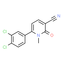 ChemSpider 2D Image | 6-(3,4-Dichlorophenyl)-1-methyl-2-oxo-1,2-dihydro-3-pyridinecarbonitrile | C13H8Cl2N2O