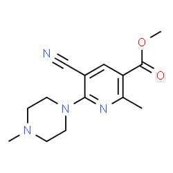 ChemSpider 2D Image | Methyl 5-cyano-2-methyl-6-(4-methyl-1-piperazinyl)nicotinate | C14H18N4O2