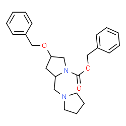 ChemSpider 2D Image | Benzyl 4-(benzyloxy)-2-(1-pyrrolidinylmethyl)-1-pyrrolidinecarboxylate | C24H30N2O3