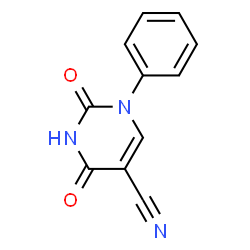 ChemSpider 2D Image | 2,4-DIOXO-1-PHENYL-1,2,3,4-TETRAHYDRO-5-PYRIMIDINECARBONITRILE | C11H7N3O2