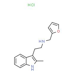 ChemSpider 2D Image | N-(2-Furylmethyl)-2-(2-methyl-1H-indol-3-yl)ethanamine hydrochloride (1:1) | C16H19ClN2O