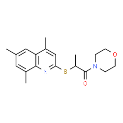 ChemSpider 2D Image | 1-(4-Morpholinyl)-2-[(4,6,8-trimethyl-2-quinolinyl)sulfanyl]-1-propanone | C19H24N2O2S