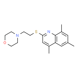 ChemSpider 2D Image | 4,6,8-Trimethyl-2-{[2-(4-morpholinyl)ethyl]sulfanyl}quinoline | C18H24N2OS