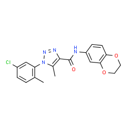 ChemSpider 2D Image | 1-(5-Chloro-2-methylphenyl)-N-(2,3-dihydro-1,4-benzodioxin-6-yl)-5-methyl-1H-1,2,3-triazole-4-carboxamide | C19H17ClN4O3