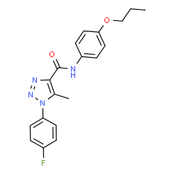 ChemSpider 2D Image | 1-(4-Fluorophenyl)-5-methyl-N-(4-propoxyphenyl)-1H-1,2,3-triazole-4-carboxamide | C19H19FN4O2