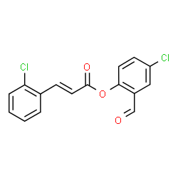 ChemSpider 2D Image | 4-Chloro-2-formylphenyl (2E)-3-(2-chlorophenyl)acrylate | C16H10Cl2O3