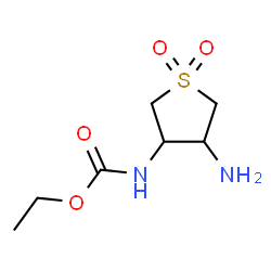 ChemSpider 2D Image | Ethyl (4-amino-1,1-dioxidotetrahydro-3-thiophenyl)carbamate | C7H14N2O4S