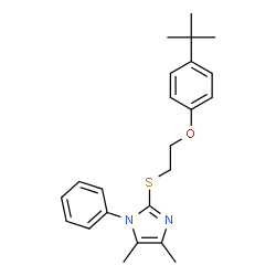 ChemSpider 2D Image | 1H-Imidazole, 2-[2-(4-tert-butylphenoxy)ethylsulfanyl]-4,5-dimethyl-1-phenyl- | C23H28N2OS
