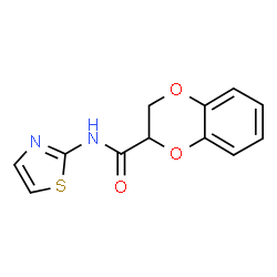 ChemSpider 2D Image | N-(1,3-Thiazol-2-yl)-2,3-dihydro-1,4-benzodioxine-2-carboxamide | C12H10N2O3S