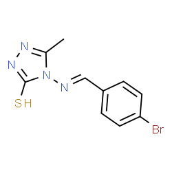 ChemSpider 2D Image | 4-[(E)-(4-Bromobenzylidene)amino]-5-methyl-2,4-dihydro-3H-1,2,4-triazole-3-thione | C10H9BrN4S
