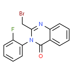 ChemSpider 2D Image | 2-(Bromomethyl)-3-(2-fluorophenyl)-4(3H)-quinazolinone | C15H10BrFN2O