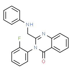 ChemSpider 2D Image | 2-(Anilinomethyl)-3-(2-fluorophenyl)-4(3H)-quinazolinone | C21H16FN3O