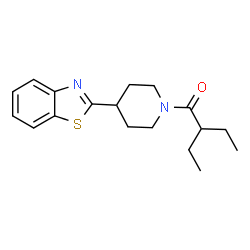 ChemSpider 2D Image | 1-[4-(1,3-Benzothiazol-2-yl)-1-piperidinyl]-2-ethyl-1-butanone | C18H24N2OS