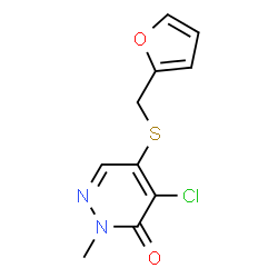 ChemSpider 2D Image | 4-Chloro-5-[(2-furylmethyl)sulfanyl]-2-methyl-3(2H)-pyridazinone | C10H9ClN2O2S