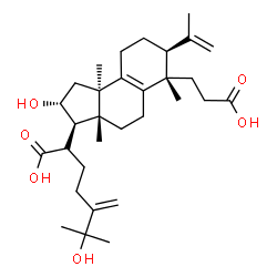 ChemSpider 2D Image | (2S)-2-[(2R,3R,3aR,6S,7S,9bR)-6-(2-Carboxyethyl)-2-hydroxy-7-isopropenyl-3a,6,9b-trimethyl-2,3,3a,4,5,6,7,8,9,9b-decahydro-1H-cyclopenta[a]naphthalen-3-yl]-6-hydroxy-6-methyl-5-methyleneheptanoic acid | C31H48O6