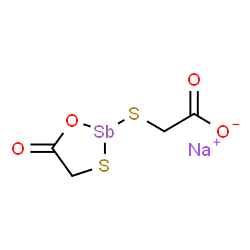 ChemSpider 2D Image | antimony sodium thioglycollate | C4H4NaO4S2Sb
