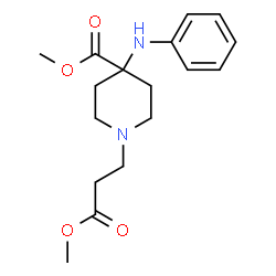 ChemSpider 2D Image | Methyl 4-anilino-1-(3-methoxy-3-oxopropyl)-4-piperidinecarboxylate | C17H24N2O4