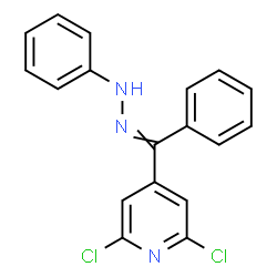 ChemSpider 2D Image | 2,6-Dichloro-4-[phenyl(phenylhydrazono)methyl]pyridine | C18H13Cl2N3