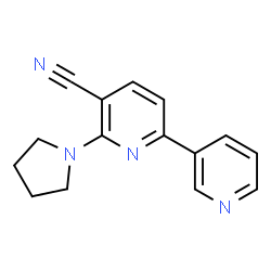 ChemSpider 2D Image | 6-(1-Pyrrolidinyl)-2,3'-bipyridin-5-carbonitril | C15H14N4