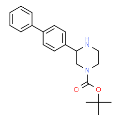 ChemSpider 2D Image | tert-Butyl 3-(biphenyl-4-yl)piperazine-1-carboxylate | C21H26N2O2