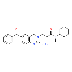 ChemSpider 2D Image | 3-(2-Amino-6-benzoyl-3(4H)-quinazolinyl)-N-cyclohexyl-N-methylpropanamide | C25H30N4O2