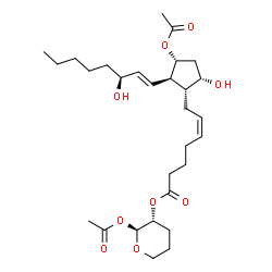 ChemSpider 2D Image | (2S,3R)-2-Acetoxytetrahydro-2H-pyran-3-yl (5Z,9alpha,11alpha,13E,15S)-11-acetoxy-9,15-dihydroxyprosta-5,13-dien-1-oate | C29H46O9