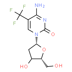 ChemSpider 2D Image | 4-Amino-1-[(3xi)-2-deoxy-beta-D-glycero-pentofuranosyl]-5-(trifluoromethyl)-2(1H)-pyrimidinone | C10H12F3N3O4