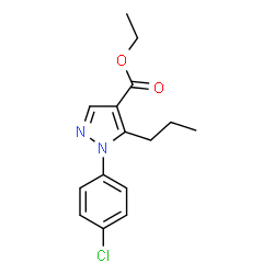 ChemSpider 2D Image | Ethyl 1-(4-chlorophenyl)-5-propyl-1H-pyrazole-4-carboxylate | C15H17ClN2O2
