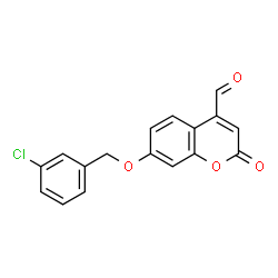 ChemSpider 2D Image | 7-[(3-Chlorobenzyl)oxy]-2-oxo-2H-chromene-4-carbaldehyde | C17H11ClO4