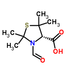 InChI=1/C9H15NO3S/c1-8(2)6(7(12)13)10(5-11)9(3,4)14-8/h5-6H,1-4H3,(H,12,13)/t6-/m0/s1