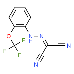 ChemSpider 2D Image | {[2-(Trifluoromethoxy)phenyl]hydrazono}malononitrile | C10H5F3N4O