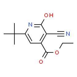 ChemSpider 2D Image | Ethyl 6-tert-butyl-3-cyano-2-hydroxyisonicotinate | C13H16N2O3