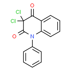 ChemSpider 2D Image | 3,3-Dichloro-1-phenyl-2,4(1H,3H)-quinolinedione | C15H9Cl2NO2