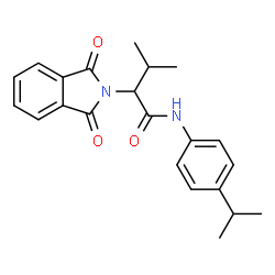 ChemSpider 2D Image | 2-(1,3-Dioxo-1,3-dihydro-2H-isoindol-2-yl)-N-(4-isopropylphenyl)-3-methylbutanamide | C22H24N2O3