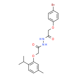 ChemSpider 2D Image | 2-(4-Bromophenoxy)-N'-[(2-isopropyl-5-methylphenoxy)acetyl]acetohydrazide | C20H23BrN2O4
