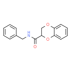 ChemSpider 2D Image | N-Benzyl-2,3-dihydro-1,4-benzodioxine-2-carboxamide | C16H15NO3