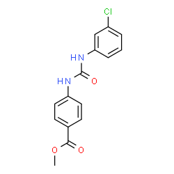 ChemSpider 2D Image | Methyl 4-{[(3-chlorophenyl)carbamoyl]amino}benzoate | C15H13ClN2O3