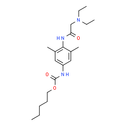 ChemSpider 2D Image | Pentyl {4-[(N,N-diethylglycyl)amino]-3,5-dimethylphenyl}carbamate | C20H33N3O3