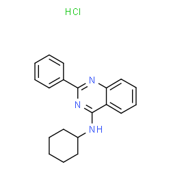 ChemSpider 2D Image | N-Cyclohexyl-2-phenyl-4-quinazolinamine hydrochloride (1:1) | C20H22ClN3